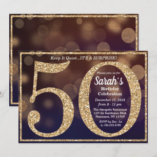 50.º Aniversário da Glitter Milestone Convite