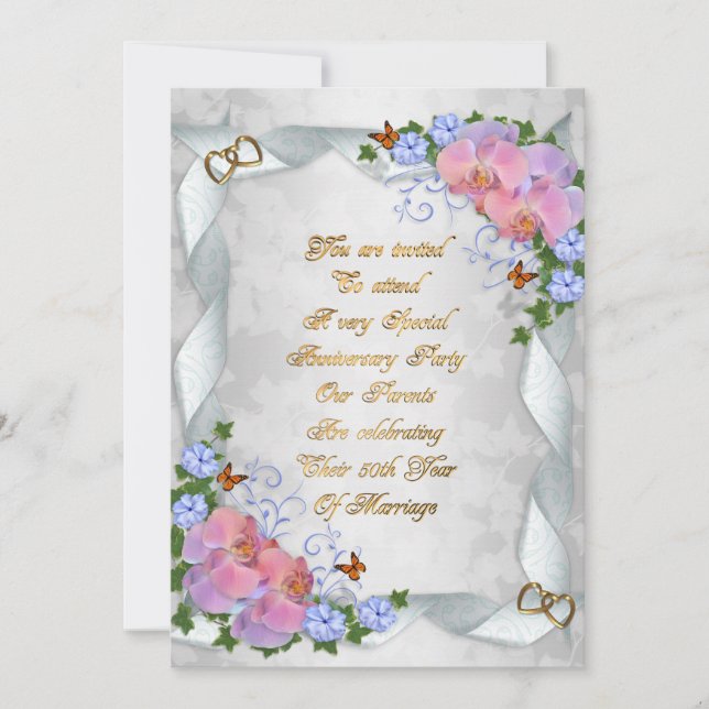 50.º Aniversário do convite aos pais (Frente)