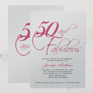 50. º aniversário dos convites para prata preta