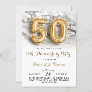 50. º aniversário Dourado Convite oral