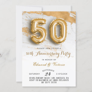 50. º aniversário Dourado Convite oral