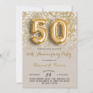 50. º aniversário Dourado Convite oral