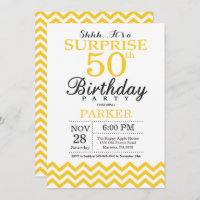 50. º Convite de Aniversário para o Chevron Amarel