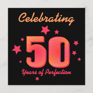 50 anos de convite de aniversário personalizado d