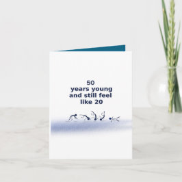 50 Anos de Idade Cartão de Abertura Dobrado
