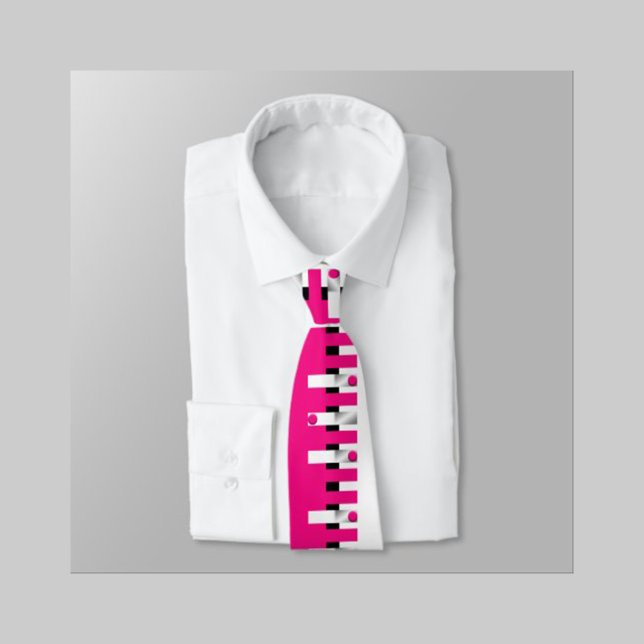 50 Anos & Parabéns Elegante em caneca de café (Level up your office style! This bold pink and white geometric tie adds a modern, artistic pop.)
