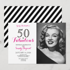 50 e Convite de aniversário fabuloso