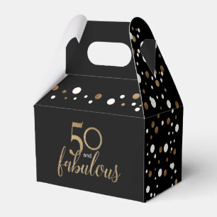 50 e fabulosa caixa de aniversário Dourada Confet