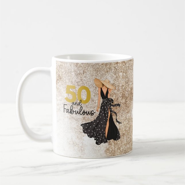 50 e fabulosa caneca preta e Dourada (Esquerda)