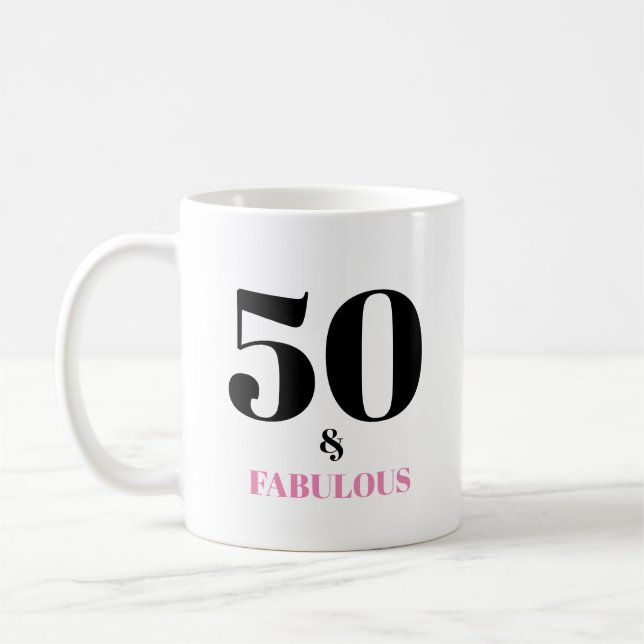 50 e Fabulosa caneca rosa (Esquerda)