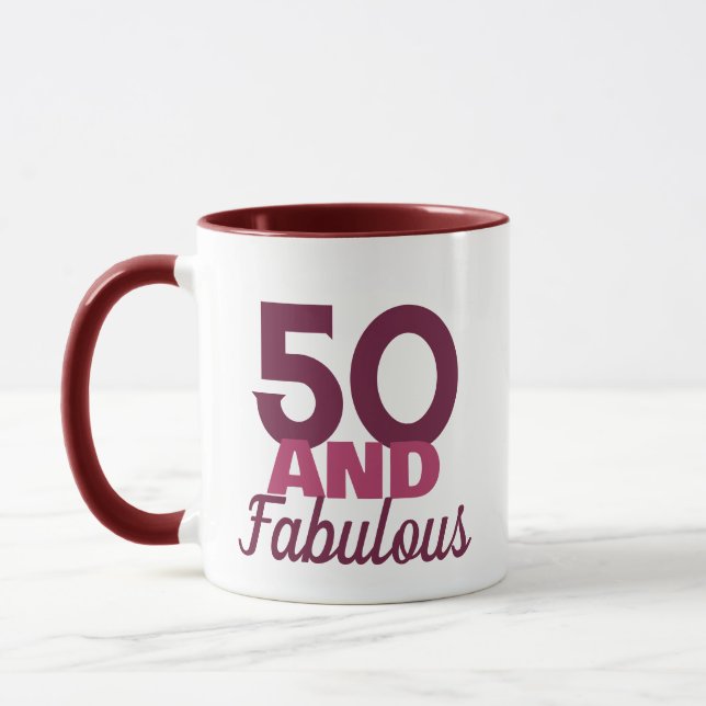 50 e Fabulosa caneca rosa púrpura (Esquerda)