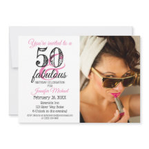50 e Fabuloso 50.º Convite de Aniversário