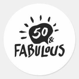 50 e Fabuloso adesivo preto/branco 50.o aniversári