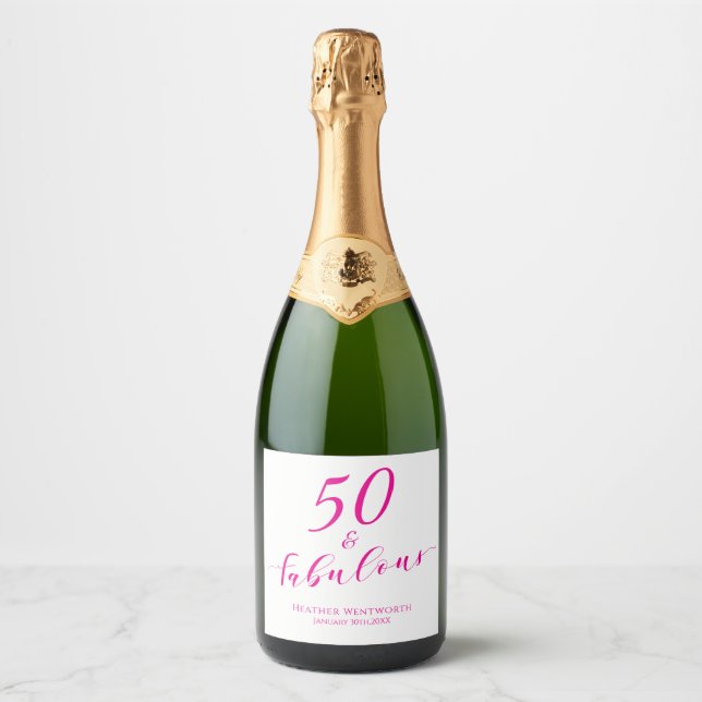 50 e Fabuloso Aniversário de Cinquenta Nome Data (Frente)