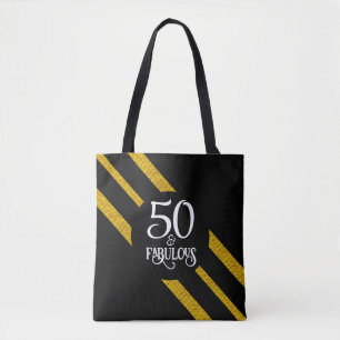50 e Fabuloso Black and Dourado Tote Bag