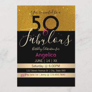 50 e Fabuloso Cartão de Celebração de Aniversário