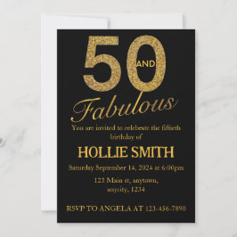 50 e fabuloso convite de aniversário