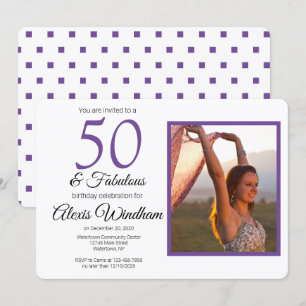50 e fabuloso convite de aniversário com fotograf