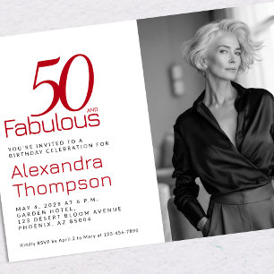 50 e Fabuloso   Convite de Aniversário de 50 anos