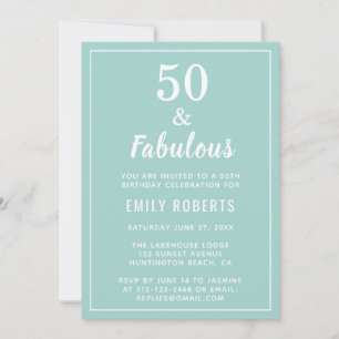 50 e fabuloso convite para o aniversário do 50º An