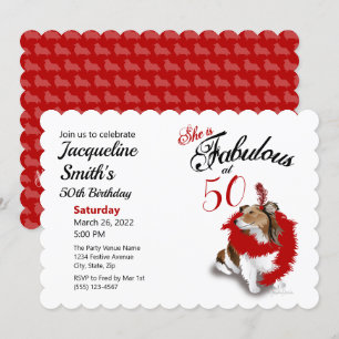 50 e Fabuloso Convite Vermelho para o Aniversário