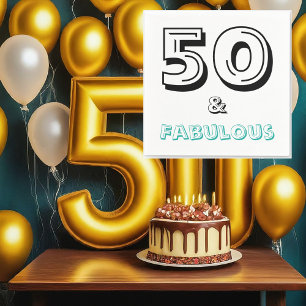50 e guardanapo de papel da festa de aniversário
