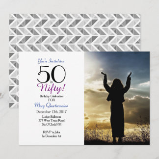 50 é Nifty! 50º Convite para Fotografias de Festa 