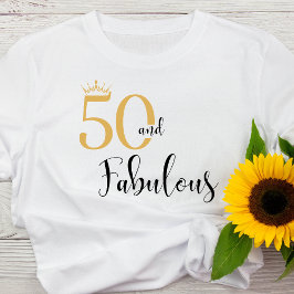 50 e T-Shirt Dourado e Preto Fabuloso