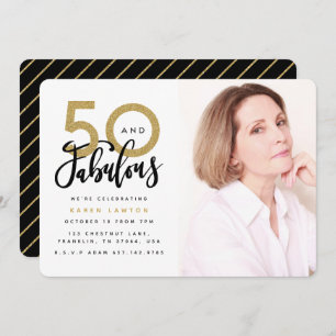 50 e um convite para fotos de festa de aniversário