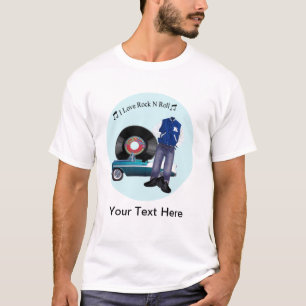 50 eu amo o t-shirt do rolo da rocha N