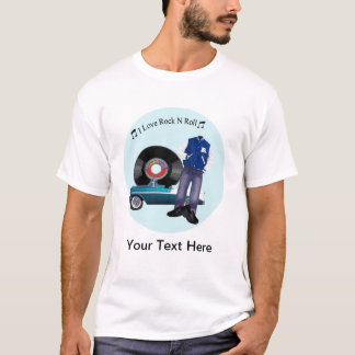 50 eu amo o t-shirt do rolo da rocha N