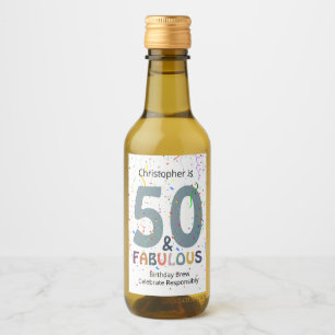 50 & Fabuloso Adicione Nome Confetes Azuis Lindos 