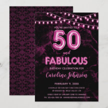 50 & Fabuloso Convites de Aniversário para Balões 