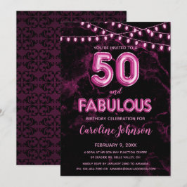 50 & Fabuloso Convites de Aniversário para Balões 