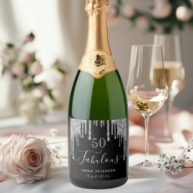 50 fabulosos aniversários, gotas pretas de prata (Criador carregado)