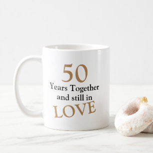 50 junto anos customizáveis da caneca do