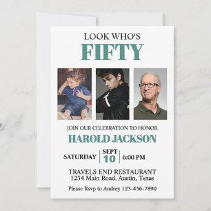 50.o Aniversário ou Qualquer Convite Fotográfico d