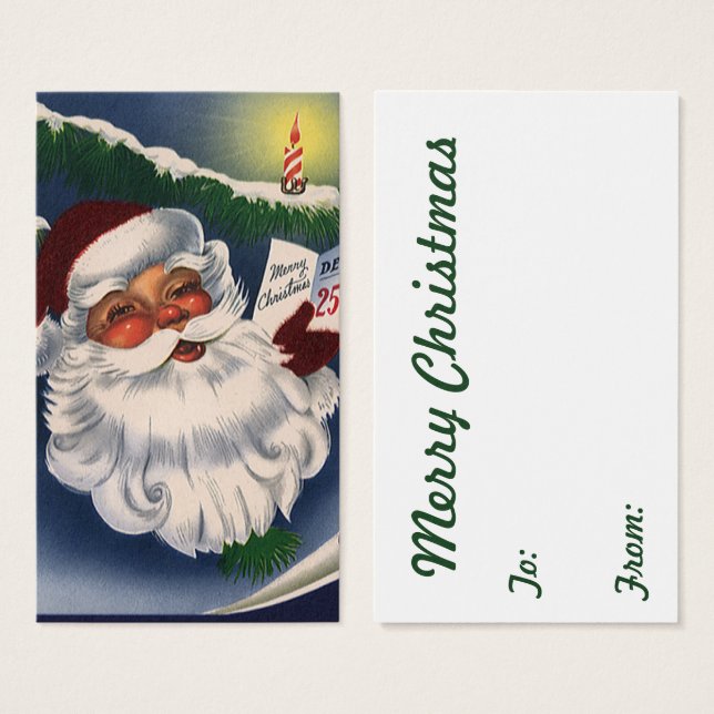 50 Retro Jolly Papai Noel, Natais vintages (Frente & Verso)