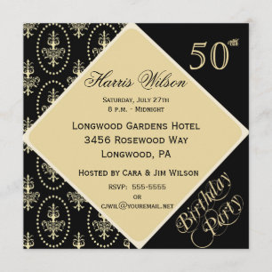 50th-59th Convites do aniversário