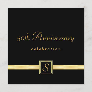 50th aniversário - convites clássicos do monograma