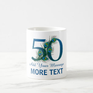 50th caneca elegante personalizada do aniversário