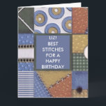 50th cartão de aniversário<br><div class="desc">Cartão de aniversário do costume 50th para o quilter ou a costureira.</div>