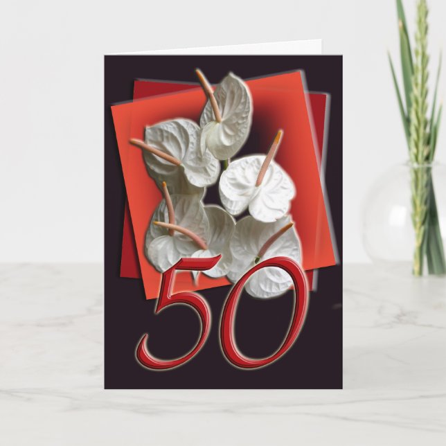 50th Cartão do feliz aniversario (Frente)