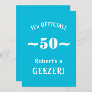 50th convite de festas engraçado do marco miliário