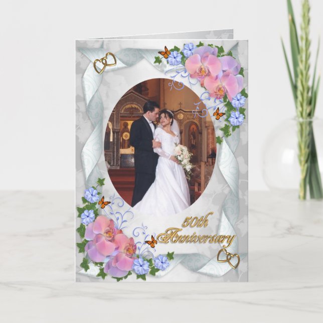 50th Convite do aniversário para a foto de w dos (Frente)