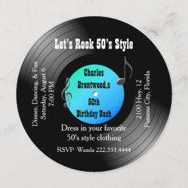 50th Convite gravado festa de aniversário