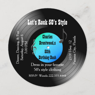 50th Convite gravado festa de aniversário