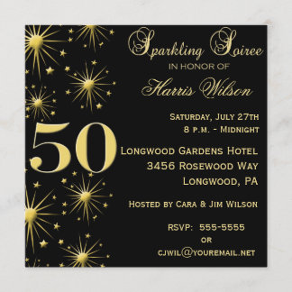 50th Convites do aniversário