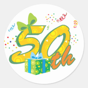 50th Etiquetas do aniversário