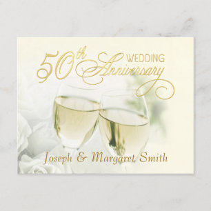 50th festa de aniversário - cartões de resposta do